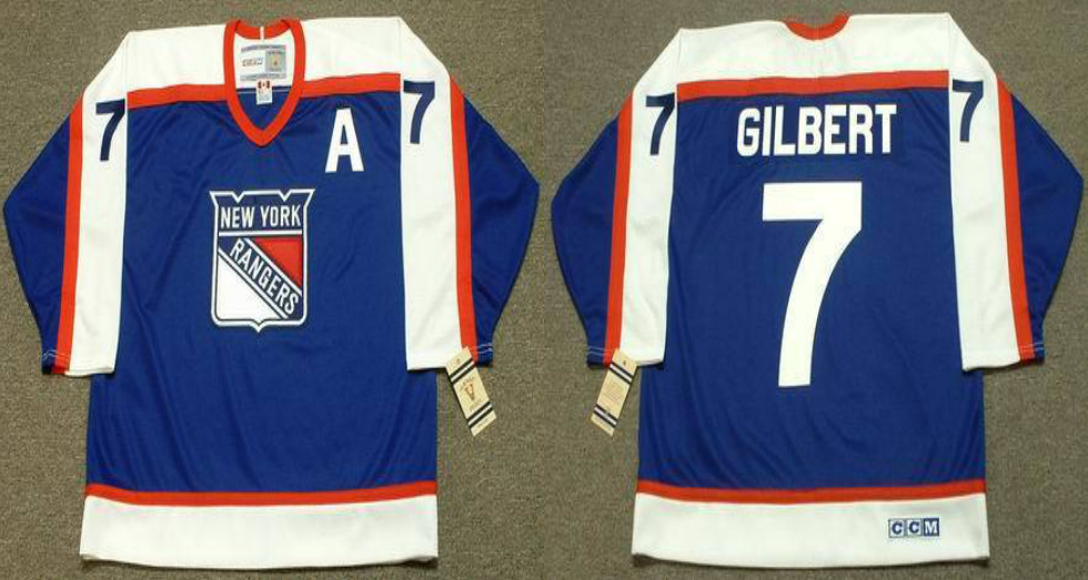 2019 Men New York Rangers 7 Gilbert blue CCM NHL jerseys